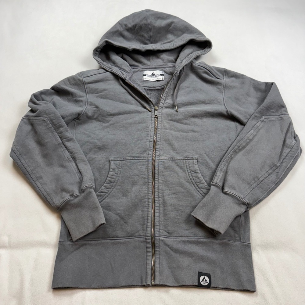 American Giant Classic Full Zip Hoodie Iron Grey M1-1A-1-IR-S Mens Small USA
